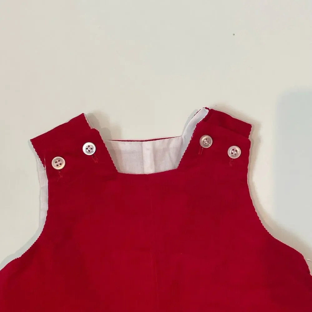 NWT Bailey Boys Size 3M Red Corduroy Jon Jon Set